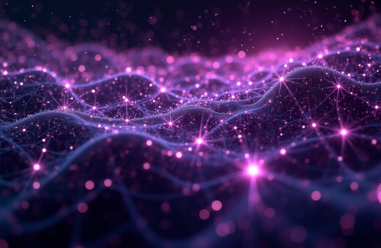 Neural network data visualization representing AI intelligence